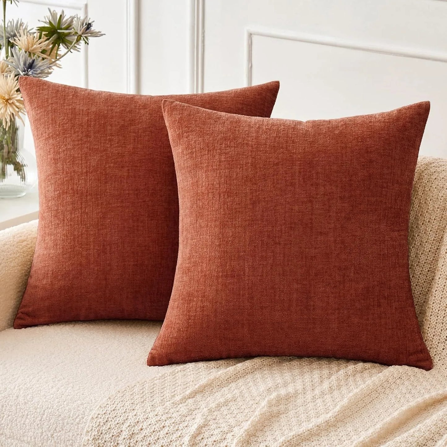 Chenille Solid Cushion Cover