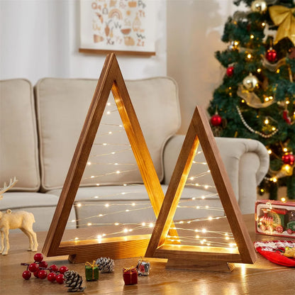 Wooden Christmas Tree Light Set