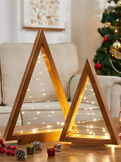Wooden Christmas Tree Light Set