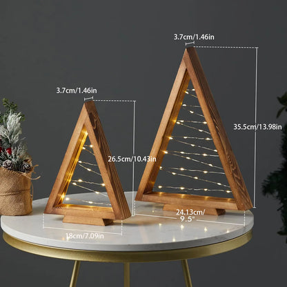 Wooden Christmas Tree Light Set
