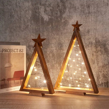 Wooden Christmas Tree Light Set
