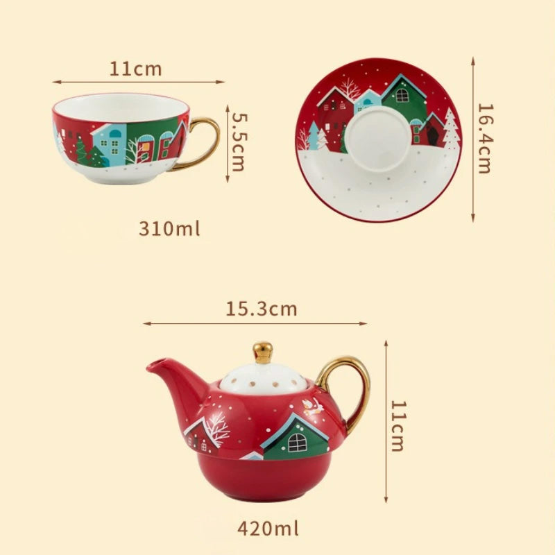 Nordic Christmas Ceramic Tea Ware Set