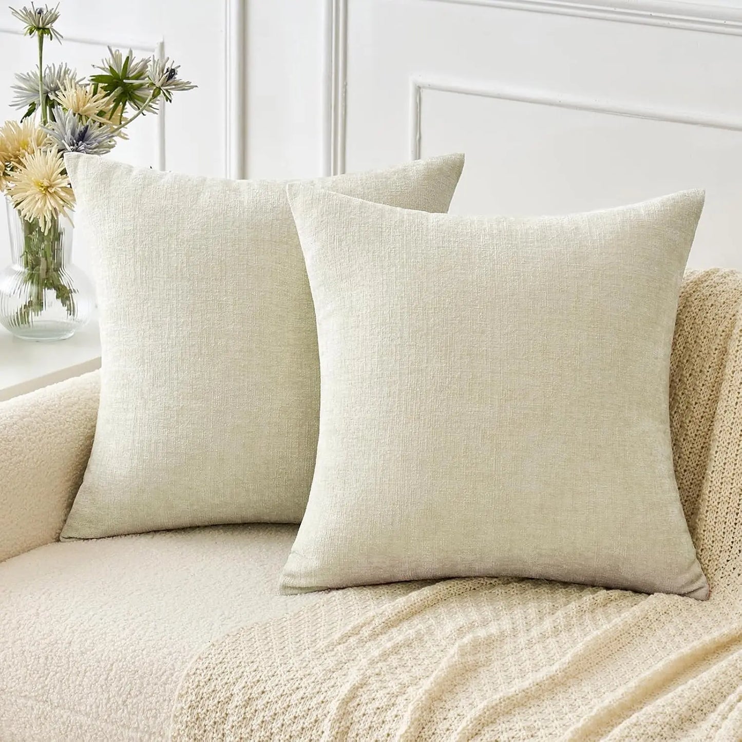 Chenille Solid Cushion Cover