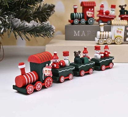 Wooden Christmas Train Ornament – Holiday Decoration Set