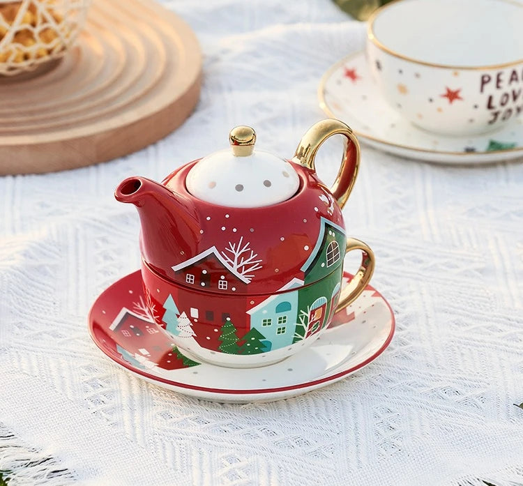 Nordic Christmas Ceramic Tea Ware Set