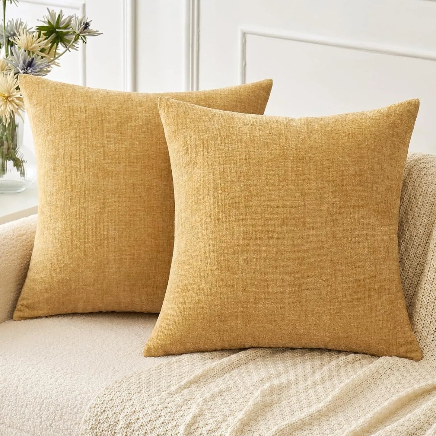 Chenille Solid Cushion Cover