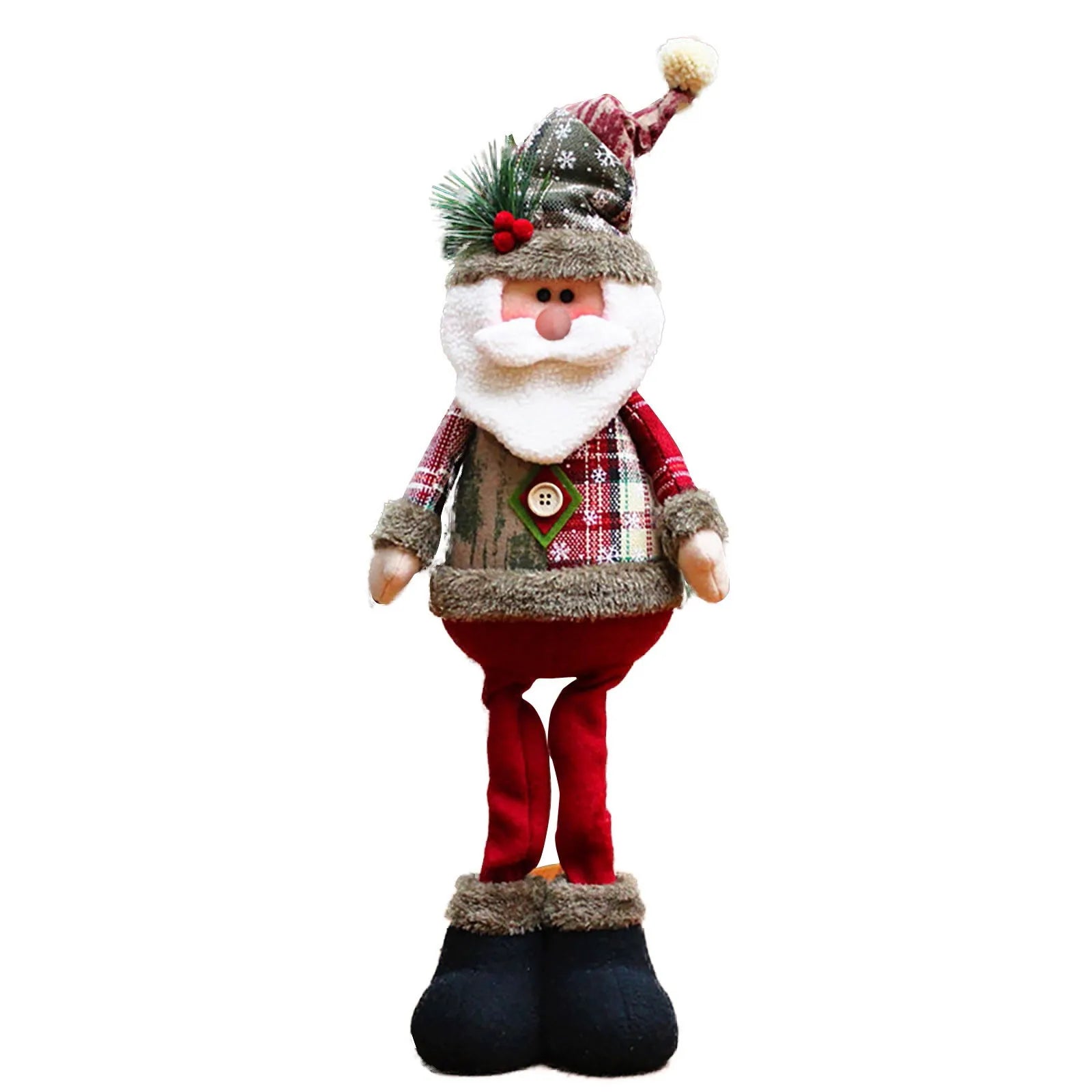 Trio of Standing Christmas Plush Dolls – Santa, Snowman & Reindeer