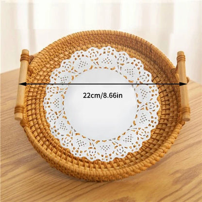 Nordic Rattan Handwoven Tray Set (3pcs)