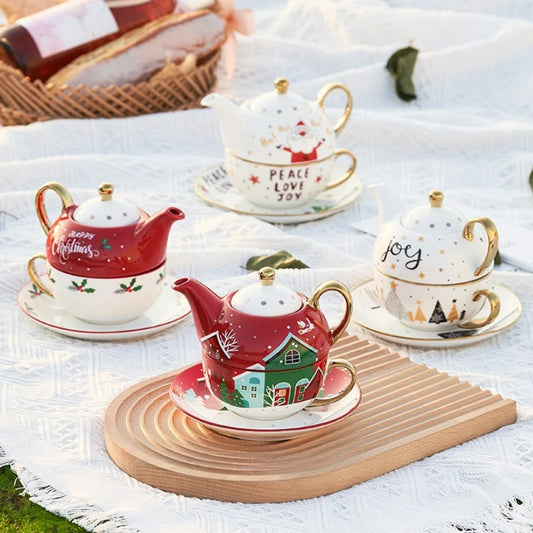 Nordic Christmas Ceramic Tea Ware Set