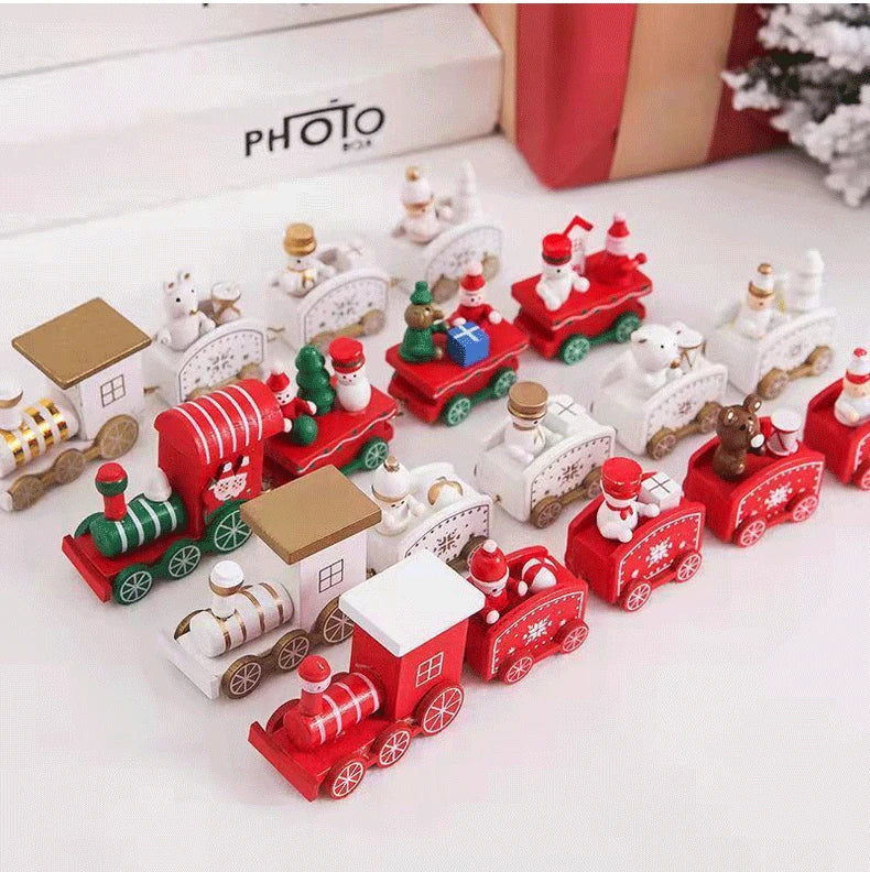 Wooden Christmas Train Ornament – Holiday Decoration Set