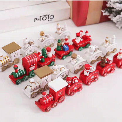 Wooden Christmas Train Ornament – Holiday Decoration Set