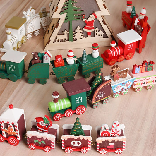 Wooden Christmas Train Ornament – Holiday Decoration Set