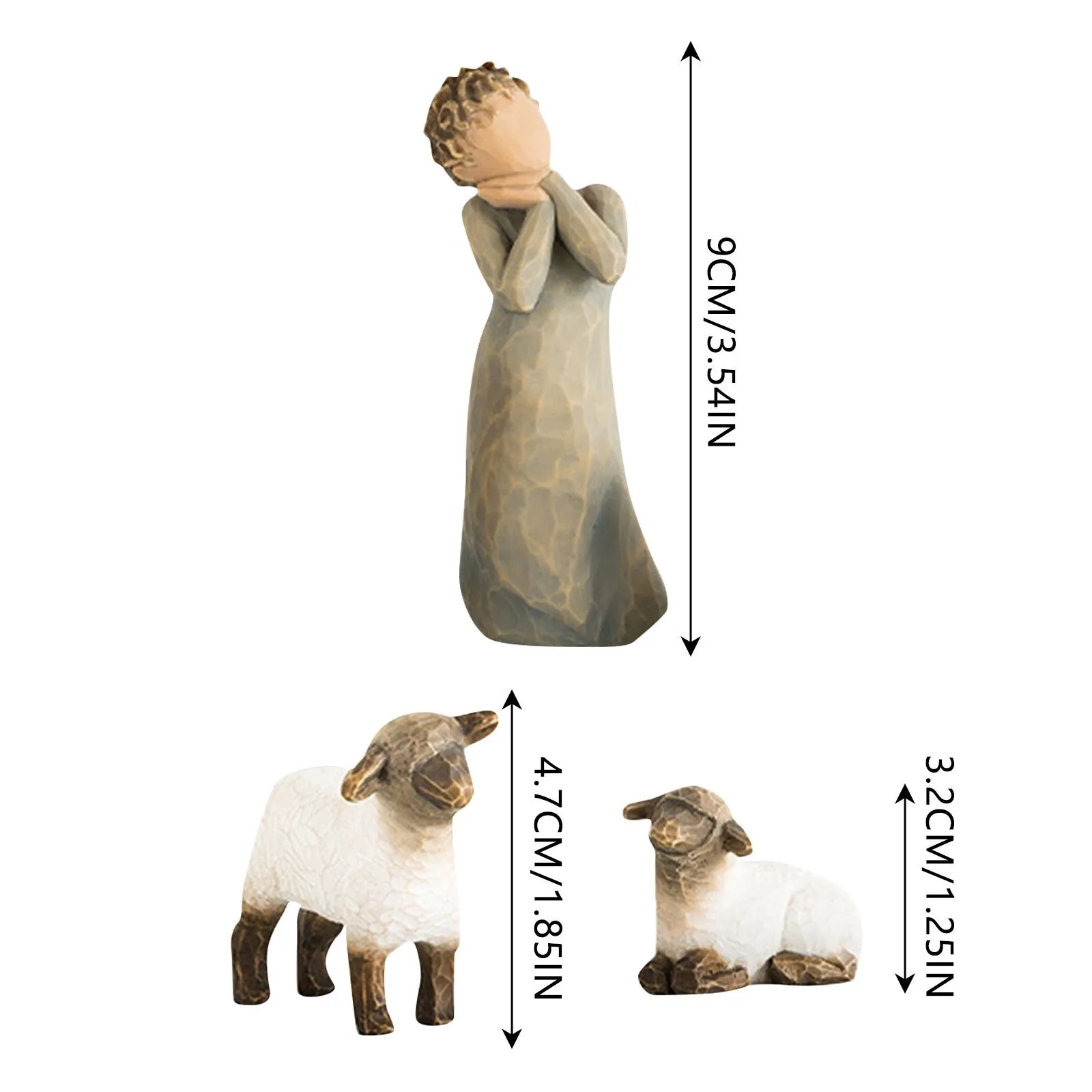 Handcrafted Nativity Character Statue Set – Christmas Decoration