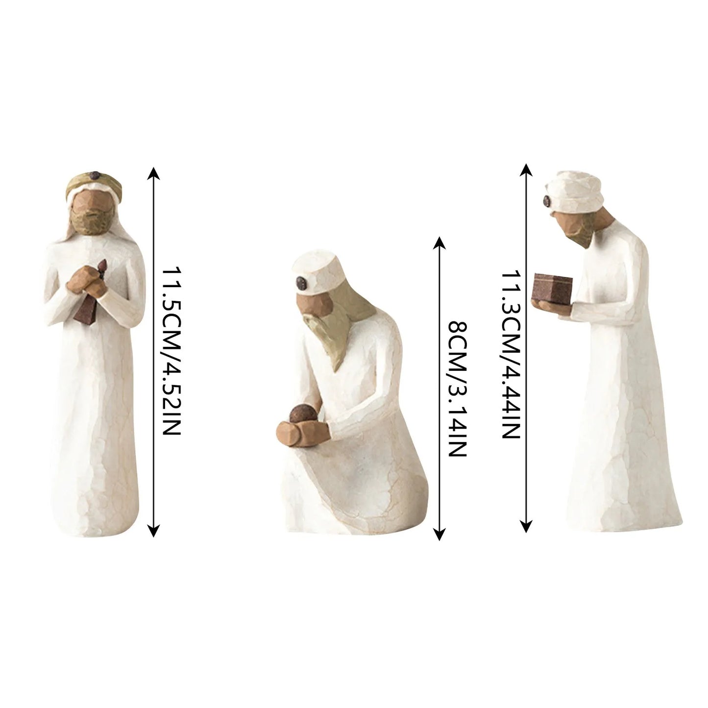 Handcrafted Nativity Character Statue Set – Christmas Decoration
