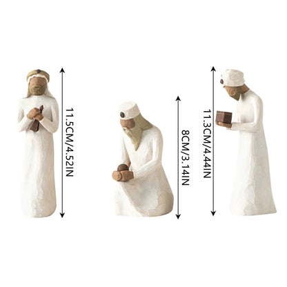 Handcrafted Nativity Character Statue Set – Christmas Decoration