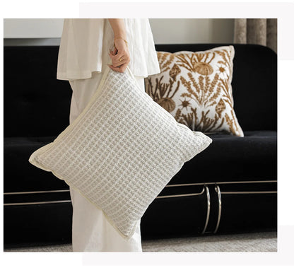 Terracotta Bloom Jacquard Cushion Cover