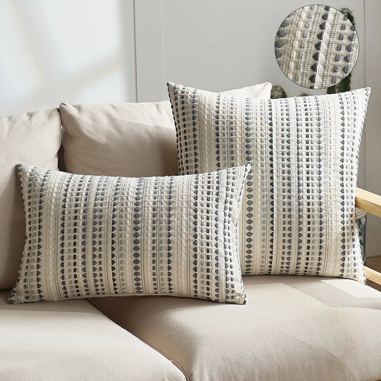 Nordic Dot Jacquard Cushion Cover