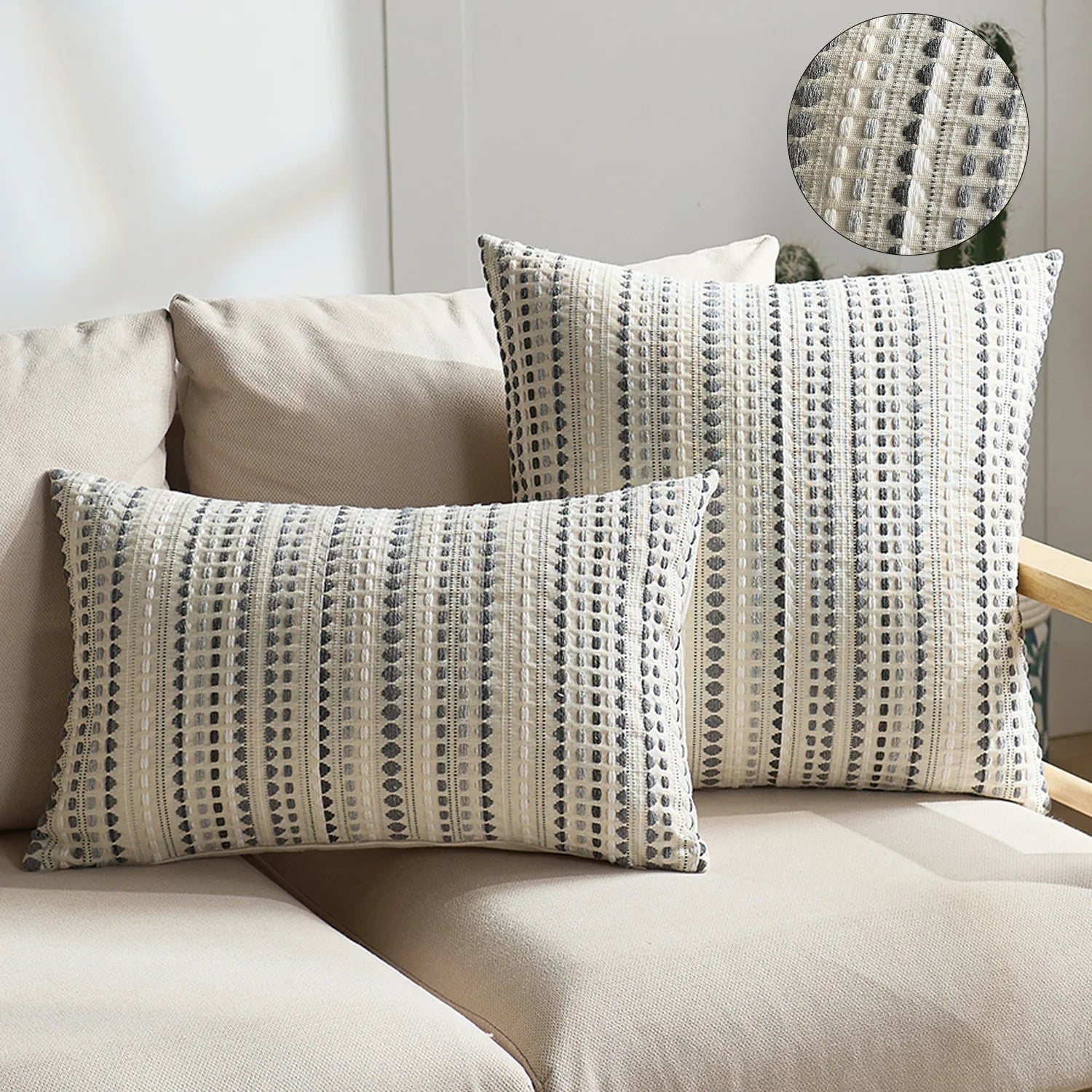Nordic Dot Jacquard Cushion Cover