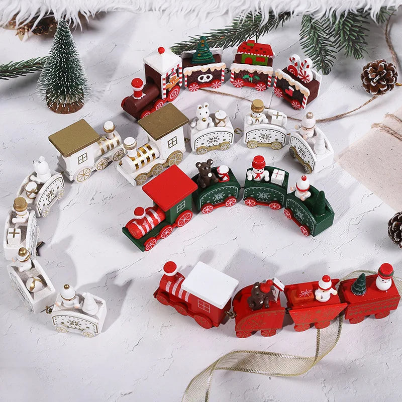 Wooden Christmas Train Ornament – Holiday Decoration Set