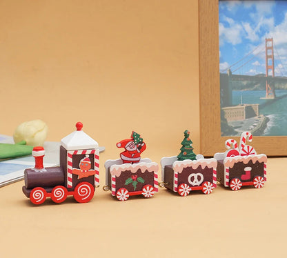 Wooden Christmas Train Ornament – Holiday Decoration Set