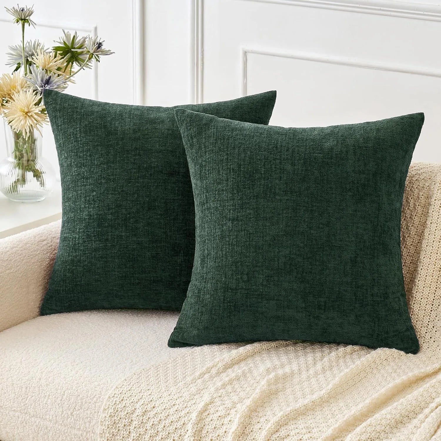 Chenille Solid Cushion Cover