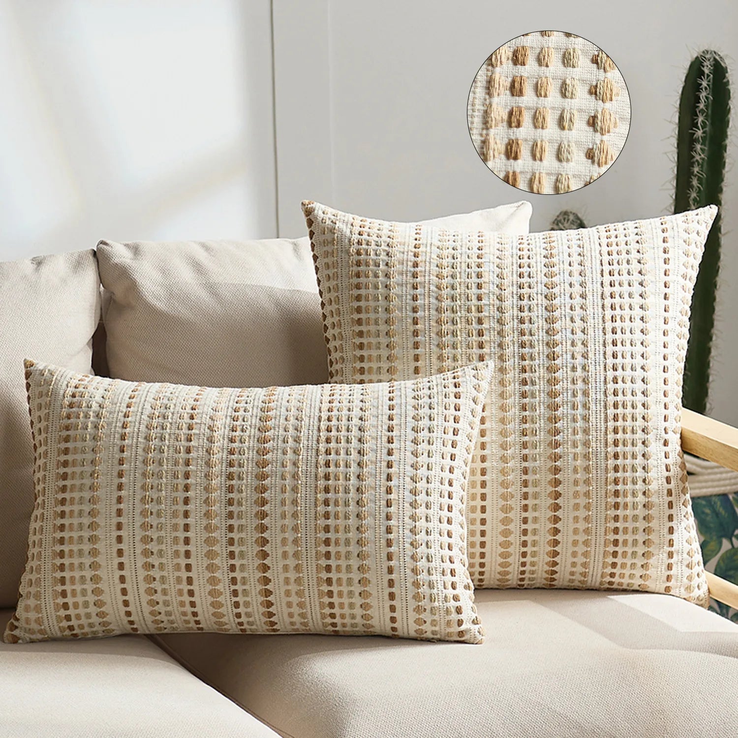 Nordic Dot Jacquard Cushion Cover
