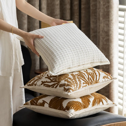 Terracotta Bloom Jacquard Cushion Cover