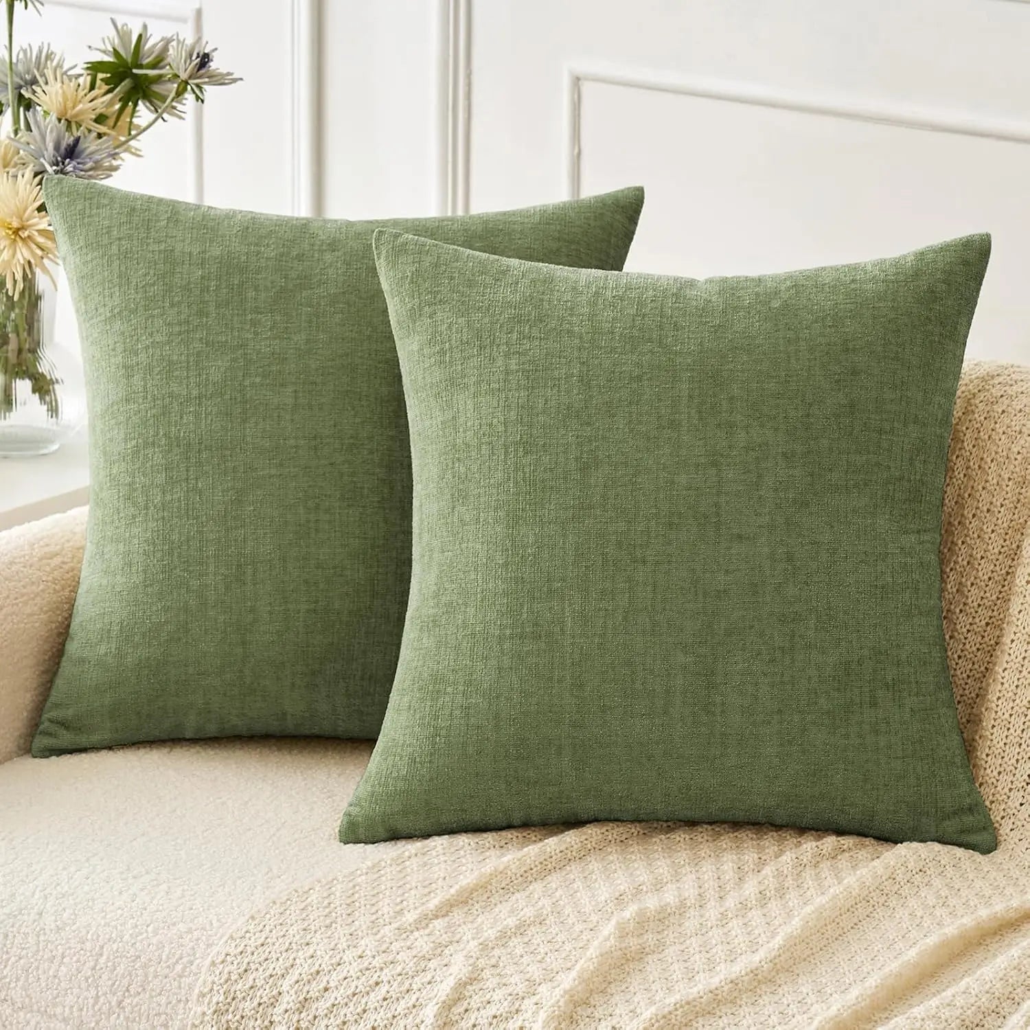Chenille Solid Cushion Cover