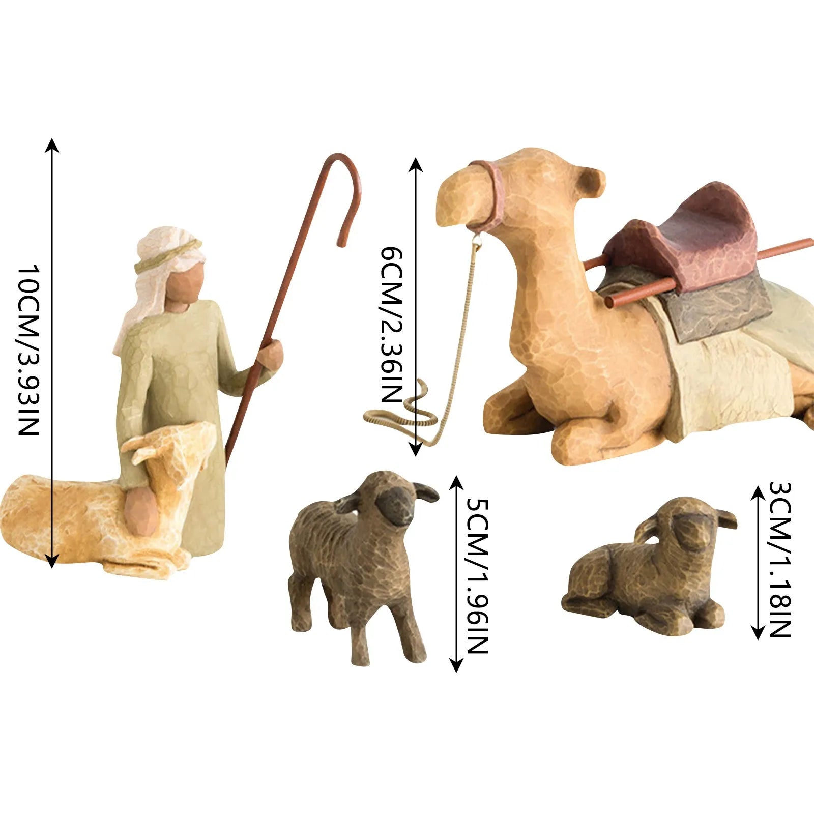 Handcrafted Nativity Character Statue Set – Christmas Decoration
