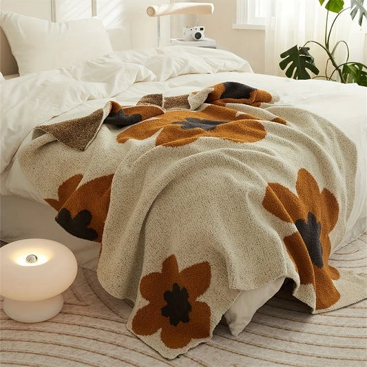 ScandiBoho Nordic Flower Knitted Blanket