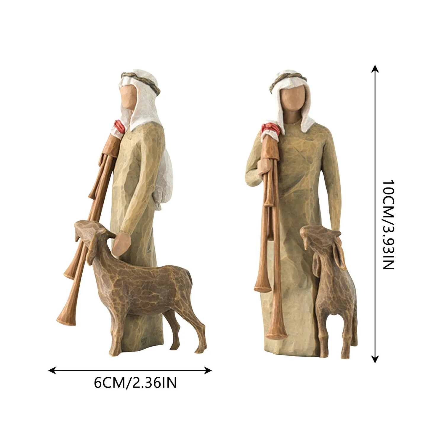 Handcrafted Nativity Character Statue Set – Christmas Decoration