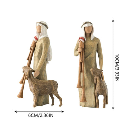 Handcrafted Nativity Character Statue Set – Christmas Decoration