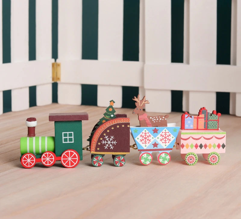 Wooden Christmas Train Ornament – Holiday Decoration Set