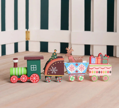 Wooden Christmas Train Ornament – Holiday Decoration Set