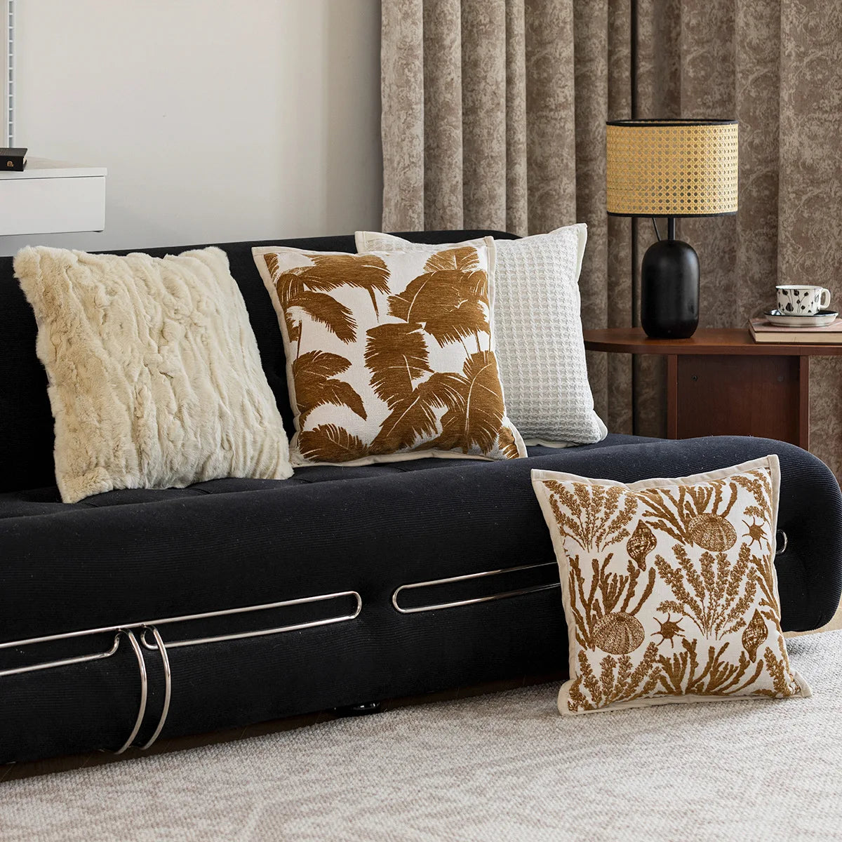 Terracotta Bloom Jacquard Cushion Cover