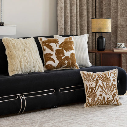 Terracotta Bloom Jacquard Cushion Cover