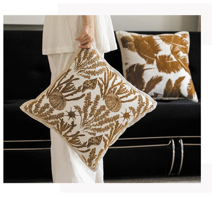 Terracotta Bloom Jacquard Cushion Cover