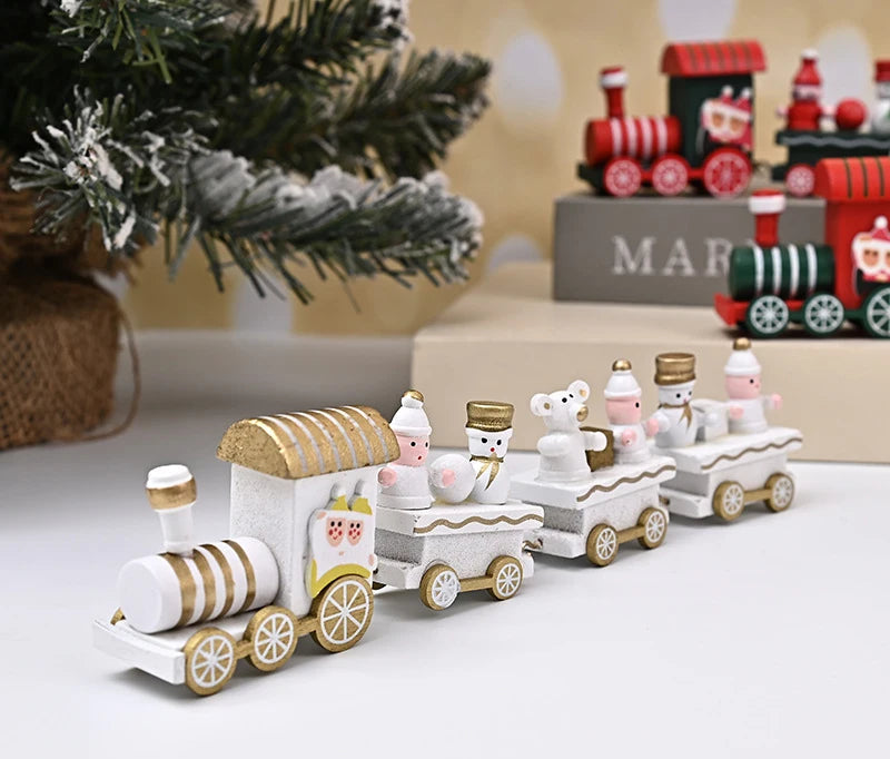 Wooden Christmas Train Ornament – Holiday Decoration Set