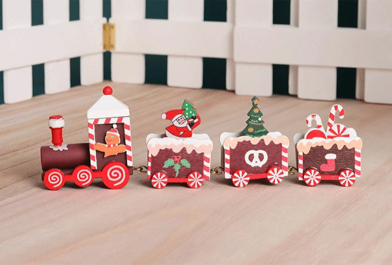 Wooden Christmas Train Ornament – Holiday Decoration Set