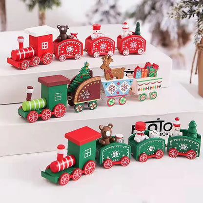 Wooden Christmas Train Ornament – Holiday Decoration Set