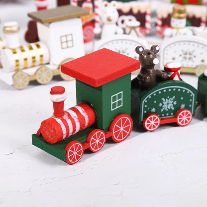 Wooden Christmas Train Ornament – Holiday Decoration Set